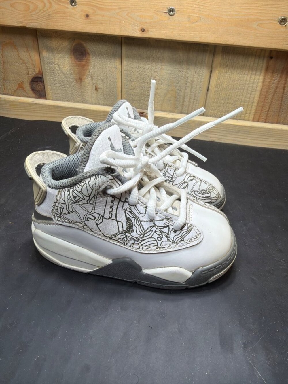 Nike Air Jordan Dub Zero White Gray Laser Toddler 6C Shoes DV1358-107